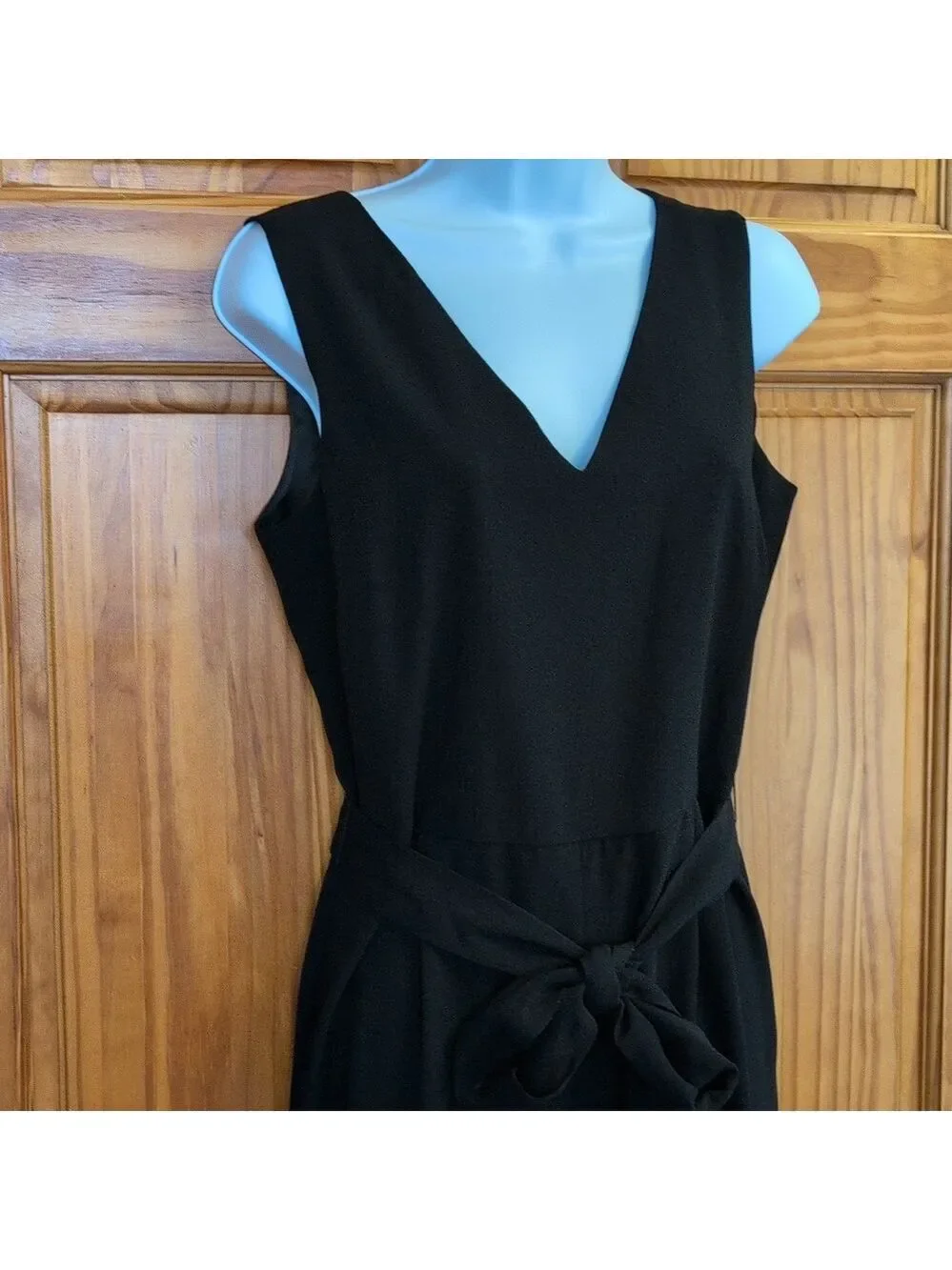 Mud Pie Adelynn V Neck V Back Black Tank Jumpsuit Wide Leg S